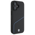 BMW MagSafe pouzdro Sign Leather Textured And Line pro iPhone 16 – černé