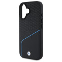 BMW MagSafe pouzdro Sign Leather Textured And Line pro iPhone 16 – černé