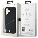 BMW MagSafe pouzdro Sign Leather Textured And Line pro iPhone 16 – černé