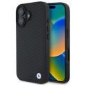 BMW kožené pouzdro Sign Leather Diamond Metal Logo MagSafe pro iPhone 16 – černé