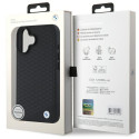 BMW kožené pouzdro Sign Leather Diamond Metal Logo MagSafe pro iPhone 16 – černé
