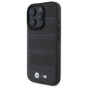 BMW pouzdro M Perforated And Stitched Line MagSafe pro iPhone 16 Pro Max – černé