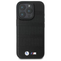 BMW pouzdro M Perforated And Stitched Line MagSafe pro iPhone 16 Pro Max – černé