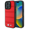 BMW M Perforated And Stitched Line MagSafe kryt pro iPhone 16 Pro Max – červený