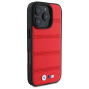 BMW M Perforated And Stitched Line MagSafe kryt pro iPhone 16 Pro Max – červený