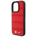 BMW M Perforated And Stitched Line MagSafe kryt pro iPhone 16 Pro Max – červený