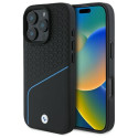 BMW pouzdro Sign Leather Textured And Line MagSafe pro iPhone 16 Pro Max – černé