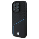 BMW pouzdro Sign Leather Textured And Line MagSafe pro iPhone 16 Pro Max – černé