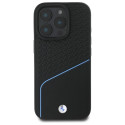 BMW pouzdro Sign Leather Textured And Line MagSafe pro iPhone 16 Pro Max – černé
