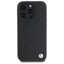 BMW pouzdro Sign Leather Half Textured And Circle MagSafe pro iPhone 16 Pro Max – černé