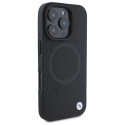 BMW pouzdro Sign Leather Half Textured And Circle MagSafe pro iPhone 16 Pro Max – černé