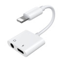 JOYROOM Ben Series S-Y104 Redukce 2v1 z Lightning na Jack 3,5/Lightning, bílá