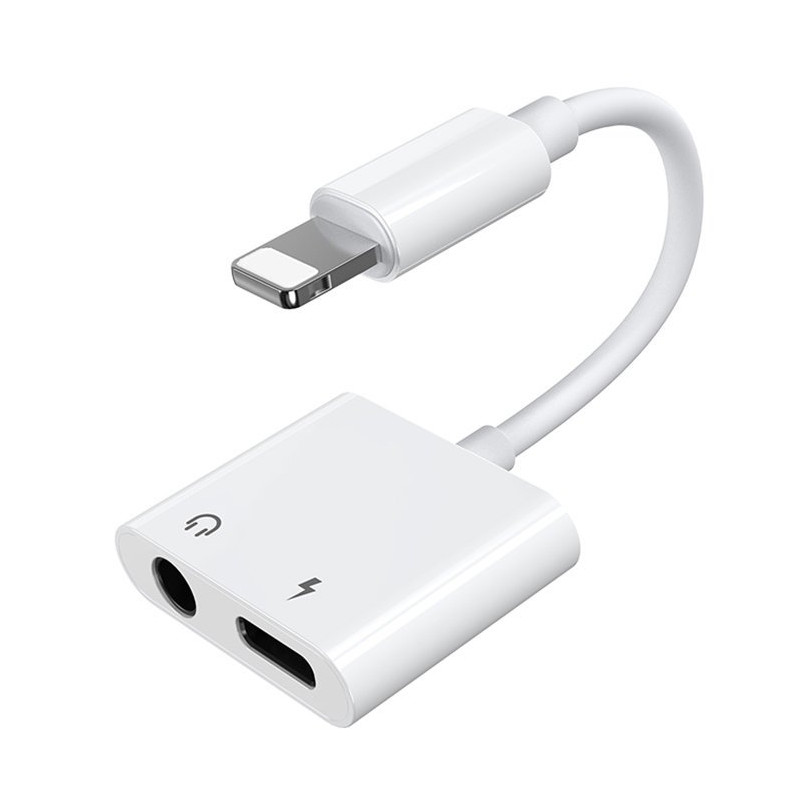 JOYROOM Ben Series S-Y104 Redukce 2v1 z Lightning na Jack 3,5/Lightning, bílá