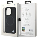 BMW pouzdro Sign Leather Half Textured And Circle MagSafe pro iPhone 16 Pro Max – černé