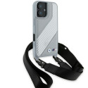 BMW M Edition karbonové pouzdro Carbon Stripe a Strap na iPhone 16 - šedé