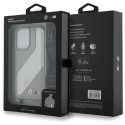 BMW M Edition karbonové pouzdro Carbon Stripe a Strap na iPhone 16 - šedé