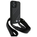 BMW M Edition karbonové pouzdro Carbon Stripe a Strap na iPhone 16 - černé