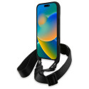 BMW M Edition karbonové pouzdro Carbon Stripe a Strap na iPhone 16 Pro Max - černé