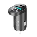 JOYROOM C-A17 Duální autonabíječka s LCD displejem USB+USB-C s výkonem 48W, stříbrná