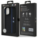 BMW Silikonové pouzdro Hexagon Blue Line MagSafe na iPhone 16 - černé