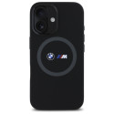 BMW M Silikonové pouzdro Printed Ring MagSafe na iPhone 16 - černé