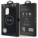 BMW M Silikonové pouzdro Printed Ring MagSafe na iPhone 16 - černé