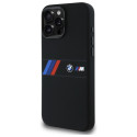 BMW Silikonové pouzdro Middle Stripe MagSafe na iPhone 16 Pro Max - černé