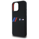 BMW Silikonové pouzdro Middle Stripe MagSafe na iPhone 16 Pro Max - černé