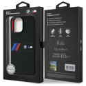 BMW Silikonové pouzdro Middle Stripe MagSafe na iPhone 16 Pro Max - černé