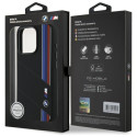 BMW Silikonové pouzdro Cut Tricolor Lines MagSafe na iPhone 16 Pro Max - černé