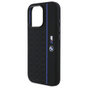 BMW Silikonové pouzdro Hexagon Blue Line MagSafe na iPhone 16 Pro Max - černé
