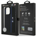 BMW Silikonové pouzdro Hexagon Blue Line MagSafe na iPhone 16 Pro Max - černé