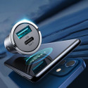 JOYROOM C-A35 Duální Mini autonabíječka USB+USB-C PD QC3.0 s výkonem 45W, tmavě šedá