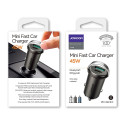 JOYROOM C-A35 Duální Mini autonabíječka USB+USB-C PD QC3.0 s výkonem 45W, tmavě šedá