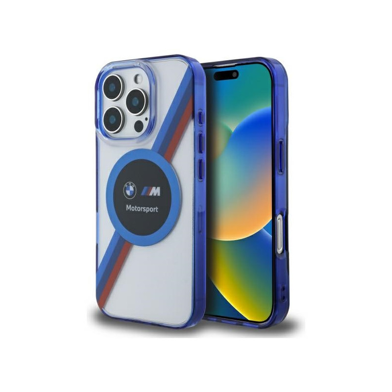 BMW BMHMP16X23HTPUT iPhone 16 Pro Max 6.9" průhledné pevné pouzdro Motosport IML Circle MagSafe