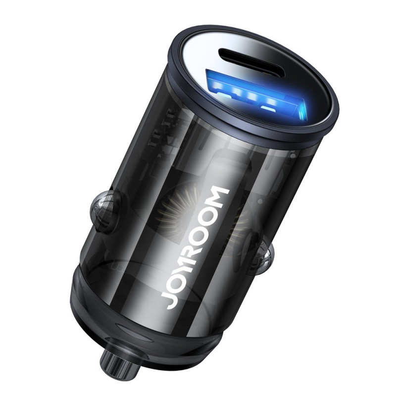 JOYROOM C-A43 Duální Mini autonabíječka USB+USB-C PD QC3.0 s výkonem 20W, černá