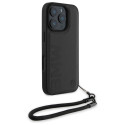 BMW pouzdro Signature Leather Wordmark Cord pro iPhone 16 Pro Max – černé
