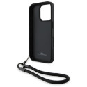 BMW pouzdro Signature Leather Wordmark Cord pro iPhone 16 Pro Max – černé