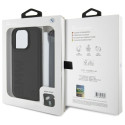 BMW pouzdro Signature Leather Wordmark Cord pro iPhone 16 Pro Max – černé