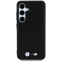 Pouzdro BMW Leather Carbon MagSafe na Samsung Galaxy S25 - černé