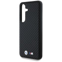 Pouzdro BMW Leather Carbon MagSafe na Samsung Galaxy S25 - černé