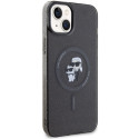 Kryt Karl Lagerfeld Glitter MagSafe pro iPhone 15 - černý