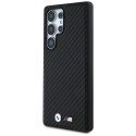 Pouzdro BMW Leather Carbon MagSafe na Samsung Galaxy S25 Ultra - černé