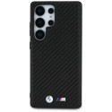 Pouzdro BMW Leather Carbon MagSafe na Samsung Galaxy S25 Ultra - černé