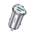 JOYROOM C-A45 Duální Mini autonabíječka USB+USB-C PD QC3.0 s výkonem 20W, stříbrný