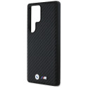 Pouzdro BMW Leather Carbon MagSafe na Samsung Galaxy S25 Ultra - černé