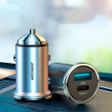 JOYROOM C-A45 Duální Mini autonabíječka USB+USB-C PD QC3.0 s výkonem 20W, stříbrný