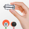 JOYROOM C-A45 Duální Mini autonabíječka USB+USB-C PD QC3.0 s výkonem 20W, stříbrný