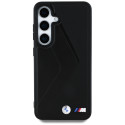 Pouzdro BMW Leather Oversized Stripes MagSafe na Samsung Galaxy S25 - černé