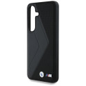 Pouzdro BMW Leather Oversized Stripes MagSafe na Samsung Galaxy S25 - černé